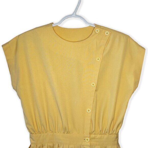 70s Retro Yellow Prairie Sundress Cottagecore M - Picture 2 of 8